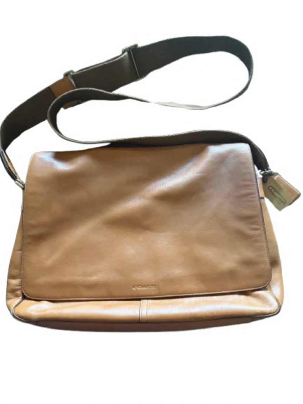 Coach Men’s Light Brown Leather Messenger Bag